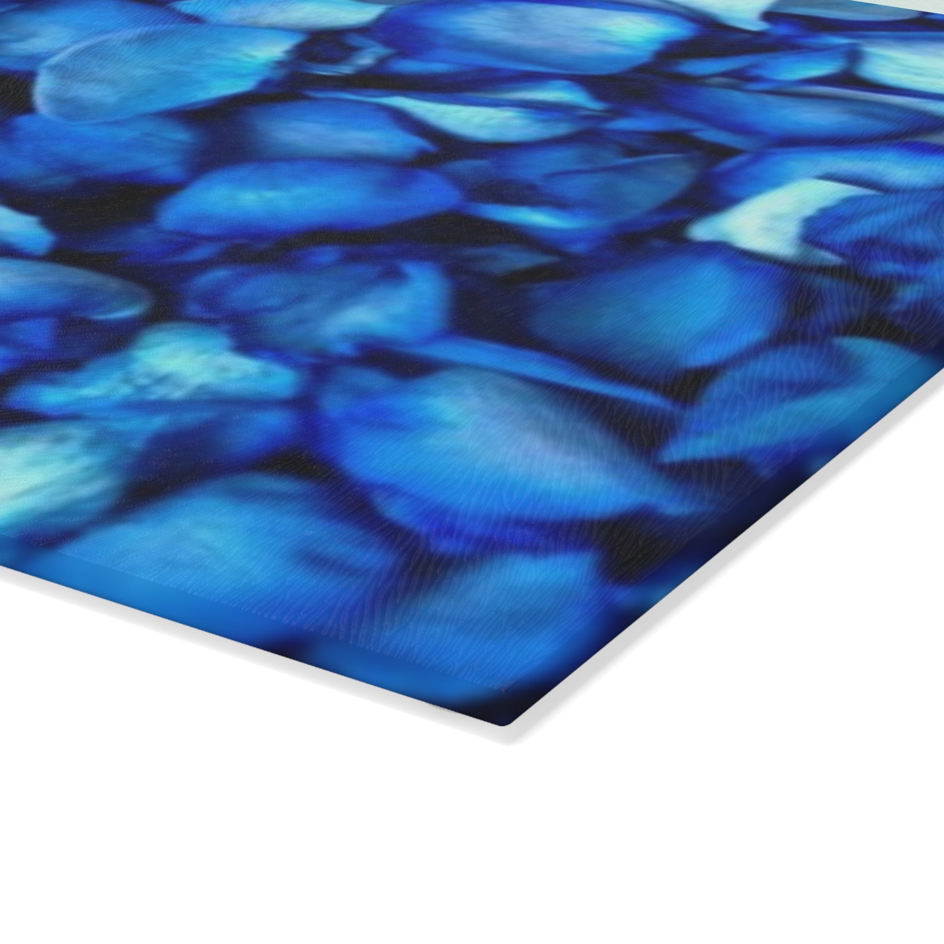 Blue Petals Floral Glass Cutting Board – Durable Kitchen Art
