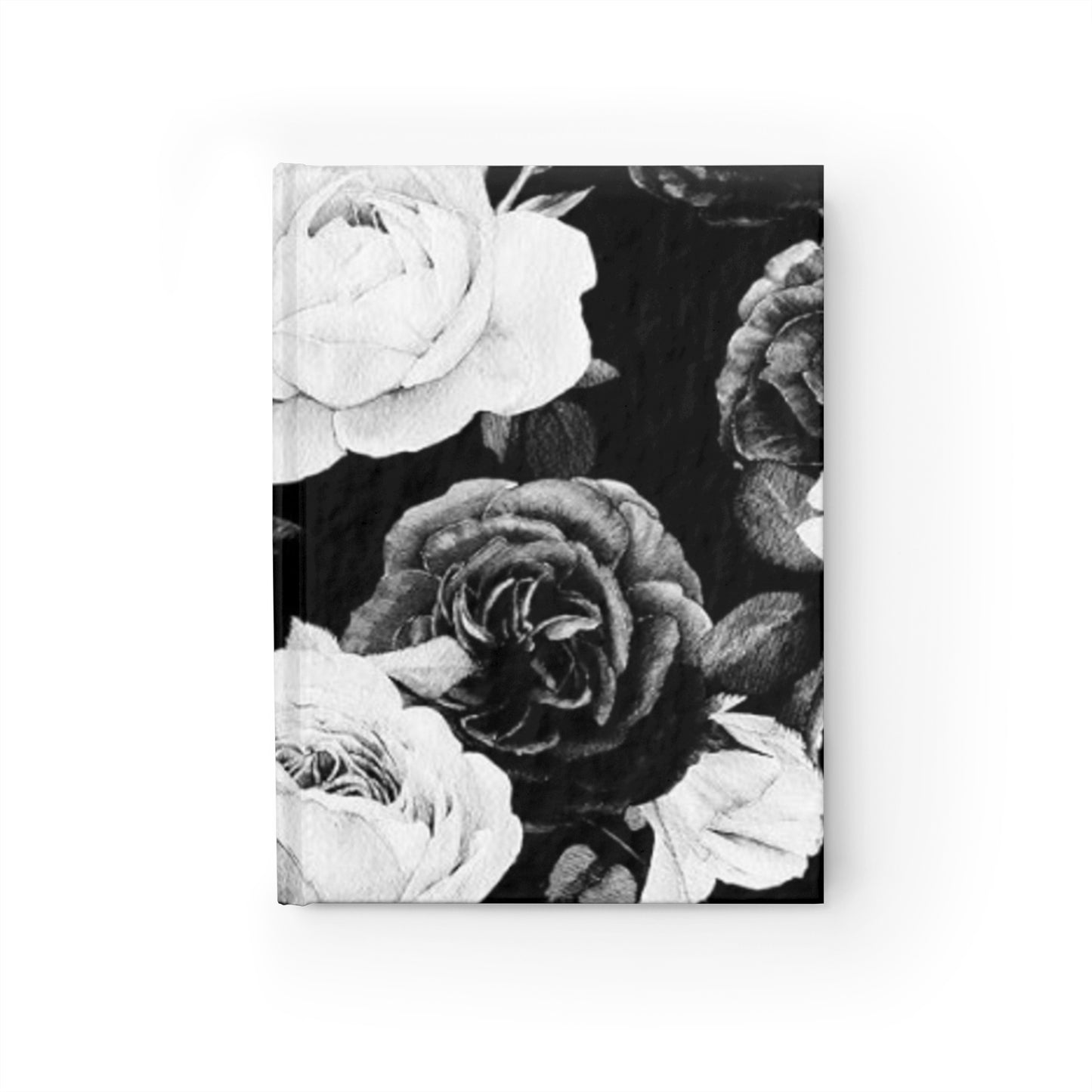 Black and White Floral Design Journal - Ruled Line