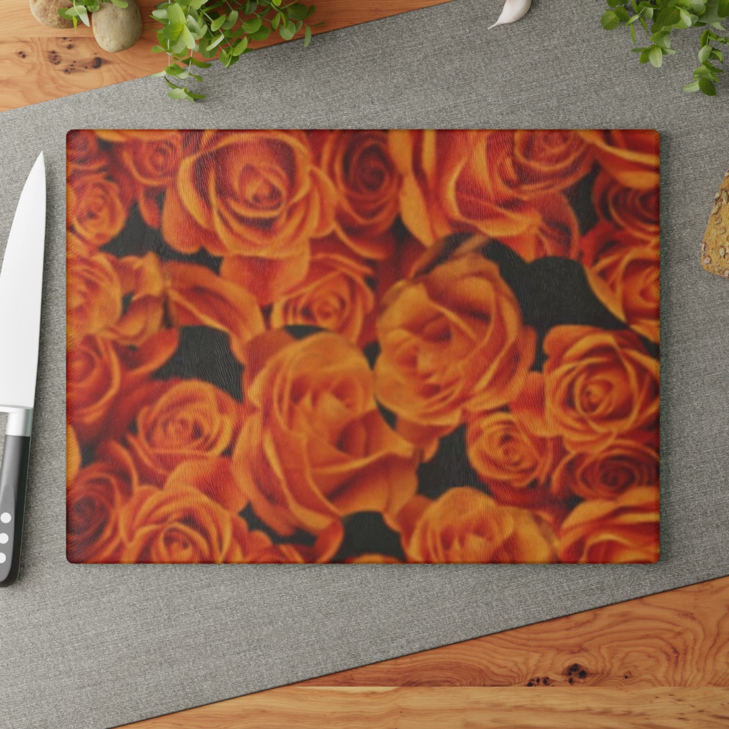 Orange Roses Cutting Board