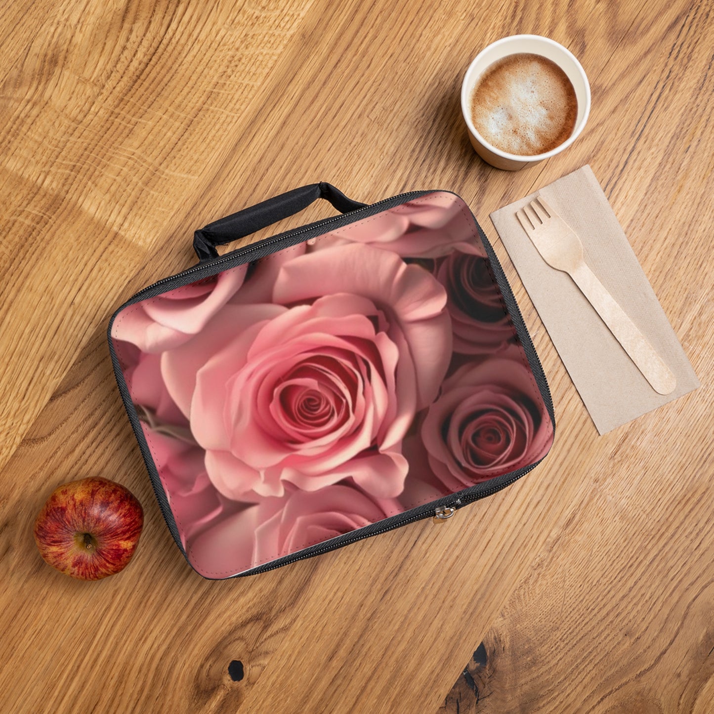 Pink Roses Lunch Bag