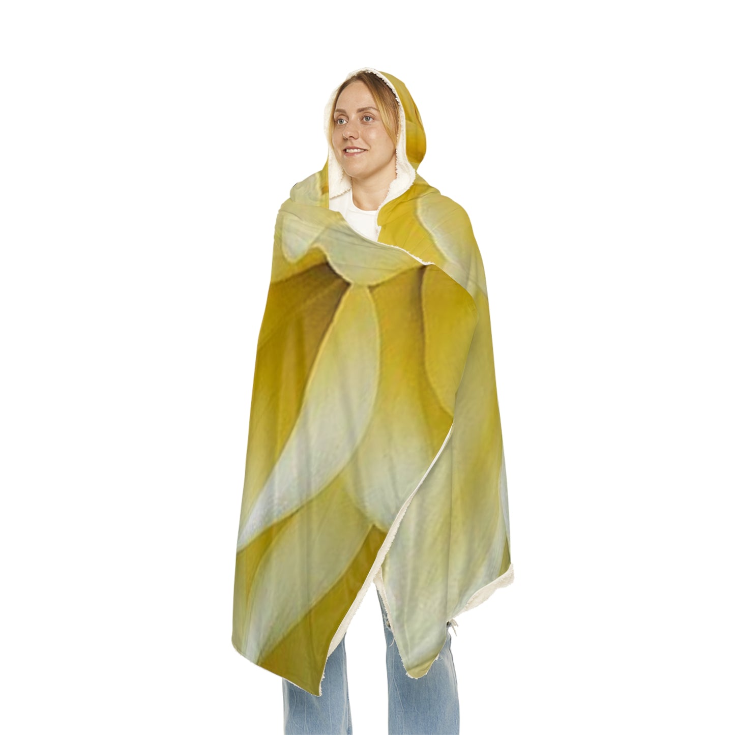 Yellow Dahlia Hood Blanket