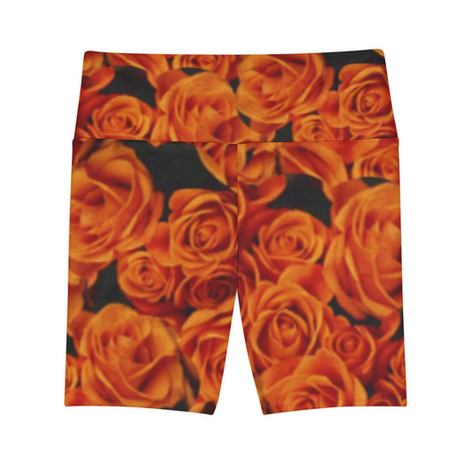 Orange Roses Floral Design Women's Workout Shorts