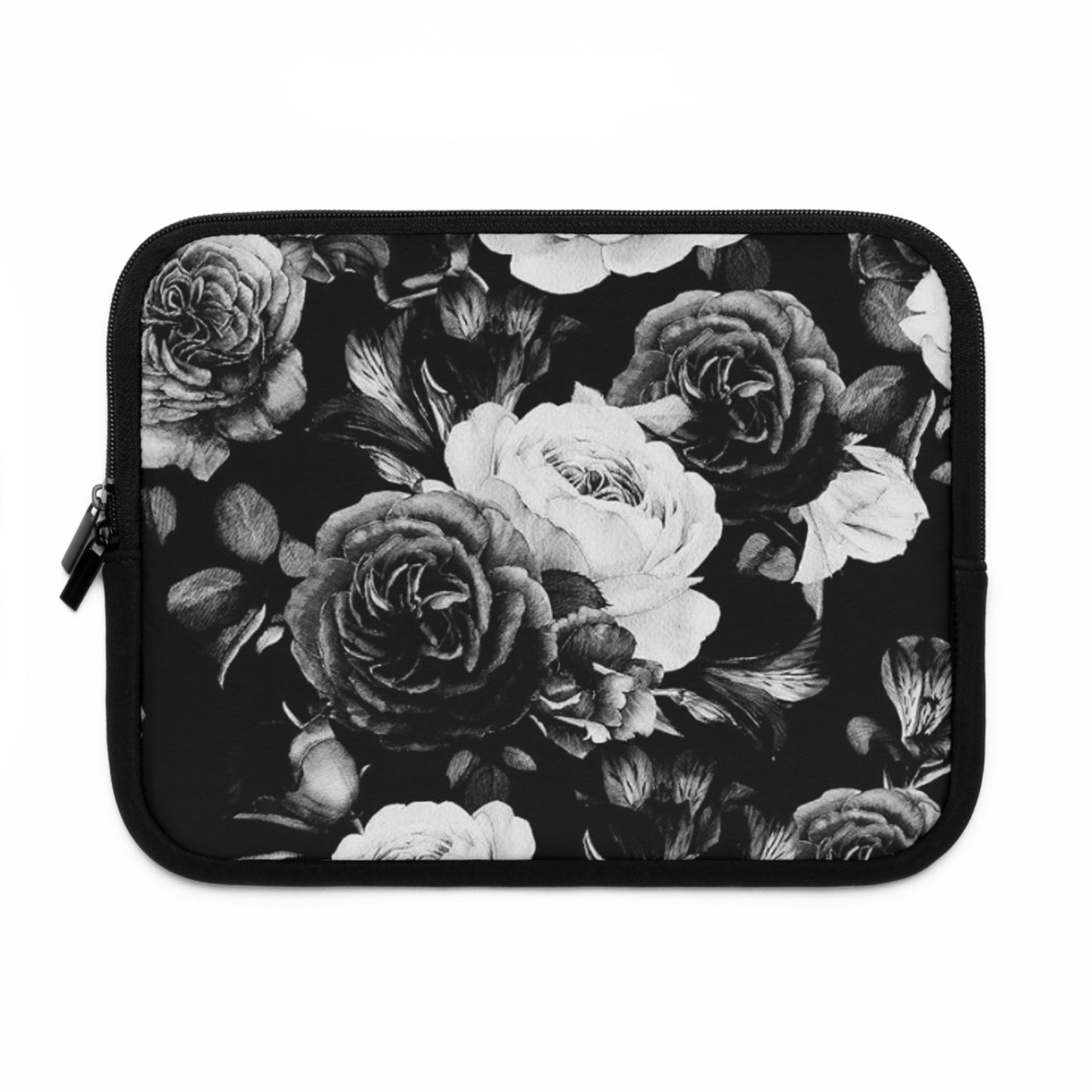 Black and White Floral Laptop Sleeve
