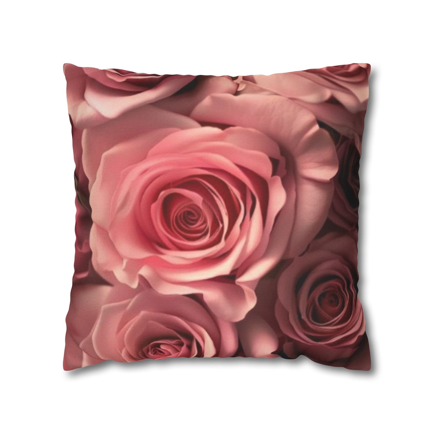 Pink Roses Square Pillowcase