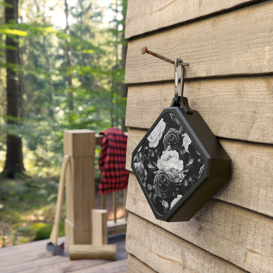 Black & White Floral Outdoor Bluetooth Speaker