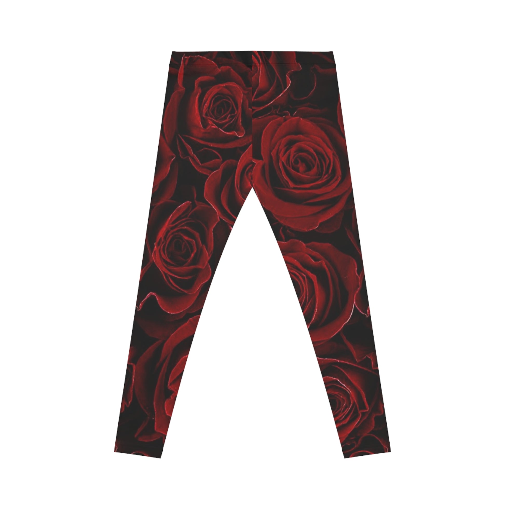 Red Roses Comfortable Floral Casual Leggings