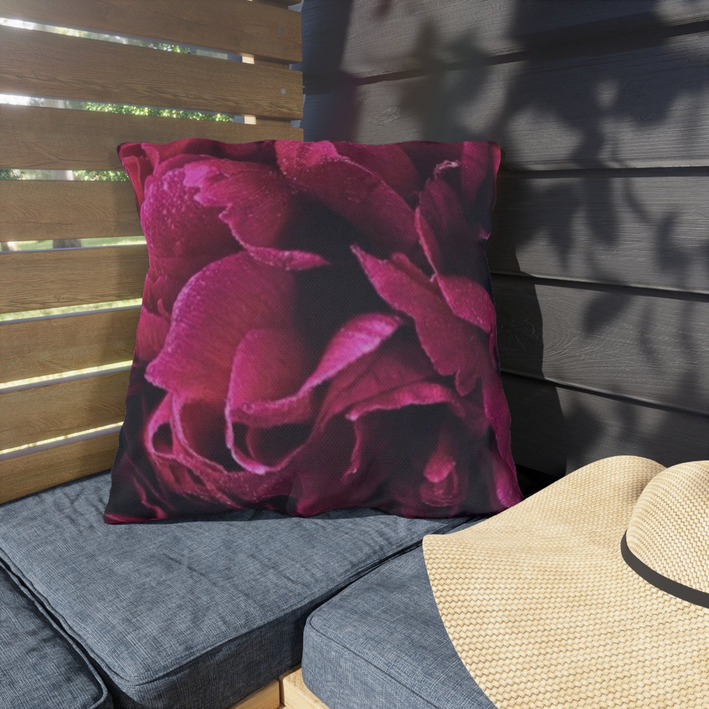 Magenta Floral Outdoor Pillow