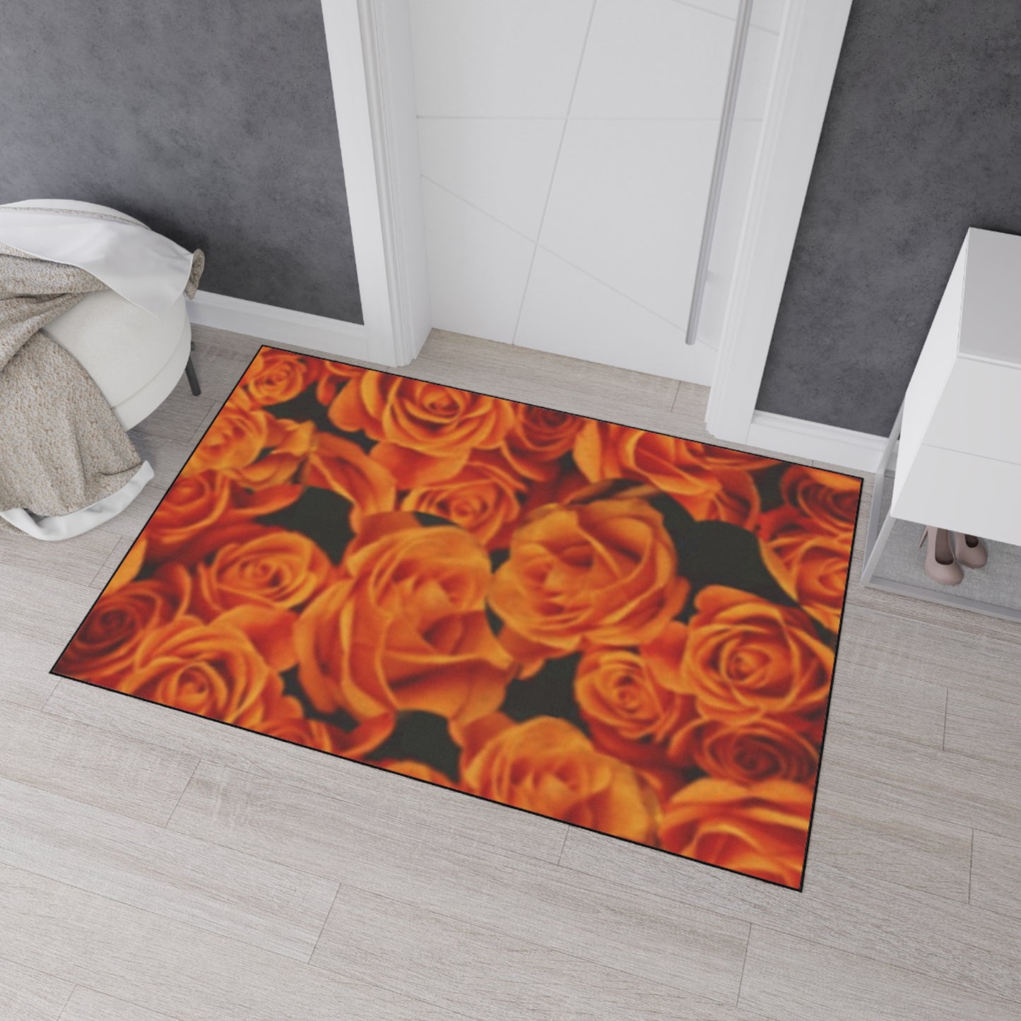 Orange Roses Heavy Duty Floor Mat