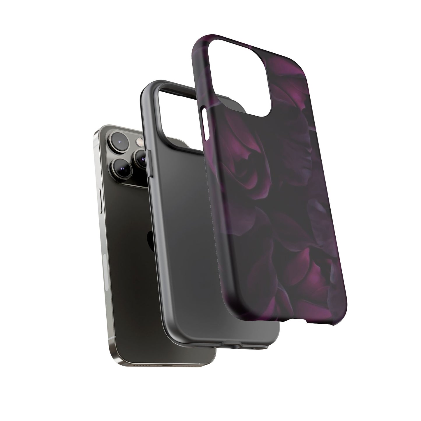 Dark Purple Floral Tough Phone Case