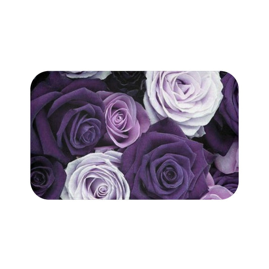 Purple Roses Floral Bath Mat Anti Slipping