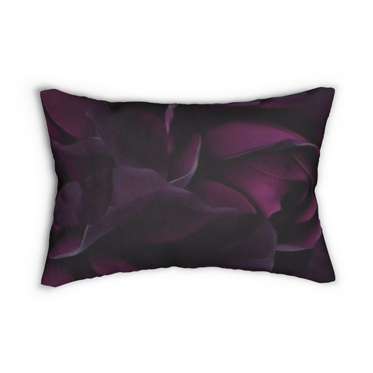 Dark Purple Floral Lumbar Pillow