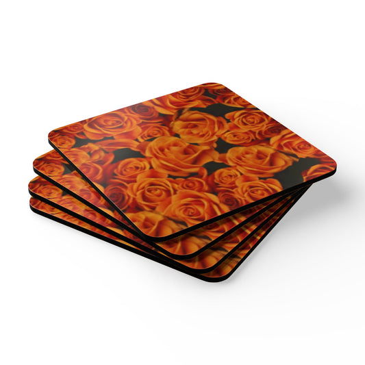 Orange Roses Drink Coasters For Table