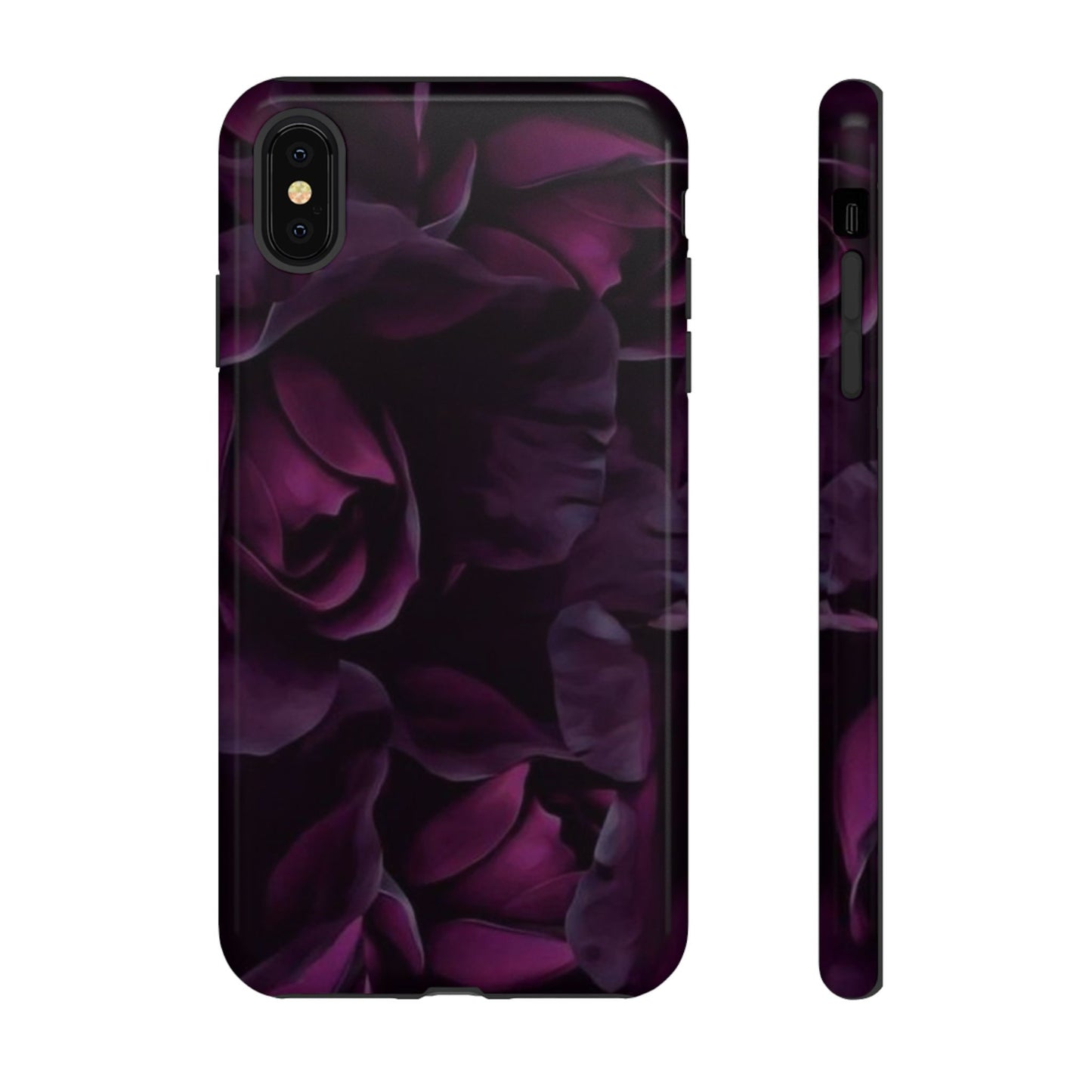 Dark Purple Floral Tough Phone Case