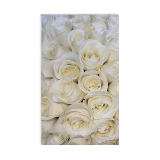 Floral Hand Towel – White Roses Print