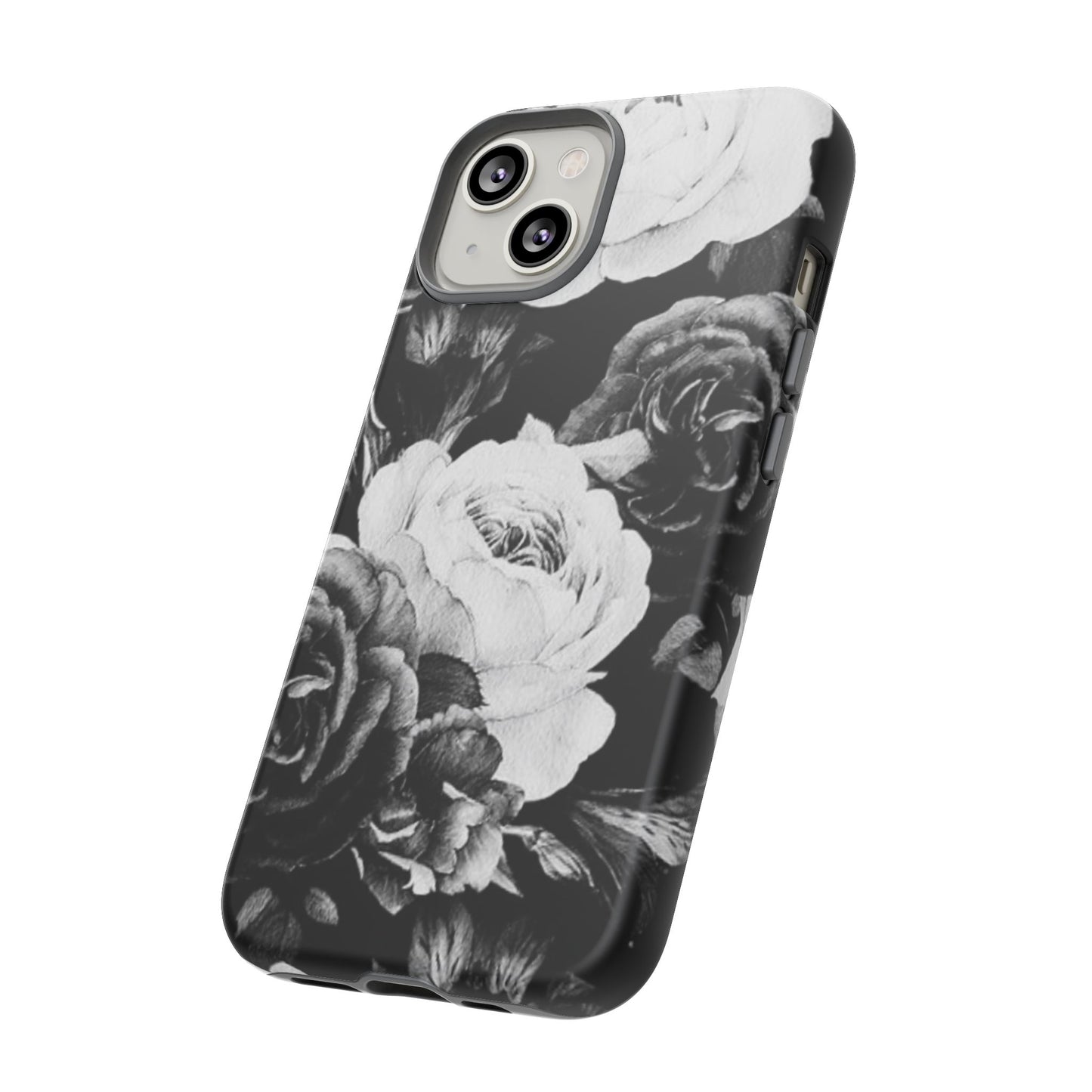 Black and White Floral Tough Phone Case