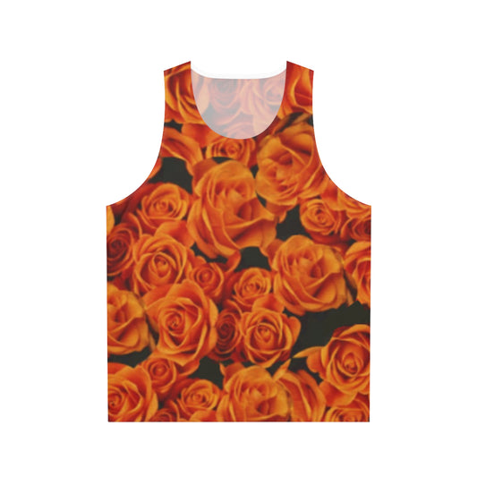 Orange Roses Floral Design Tank Top