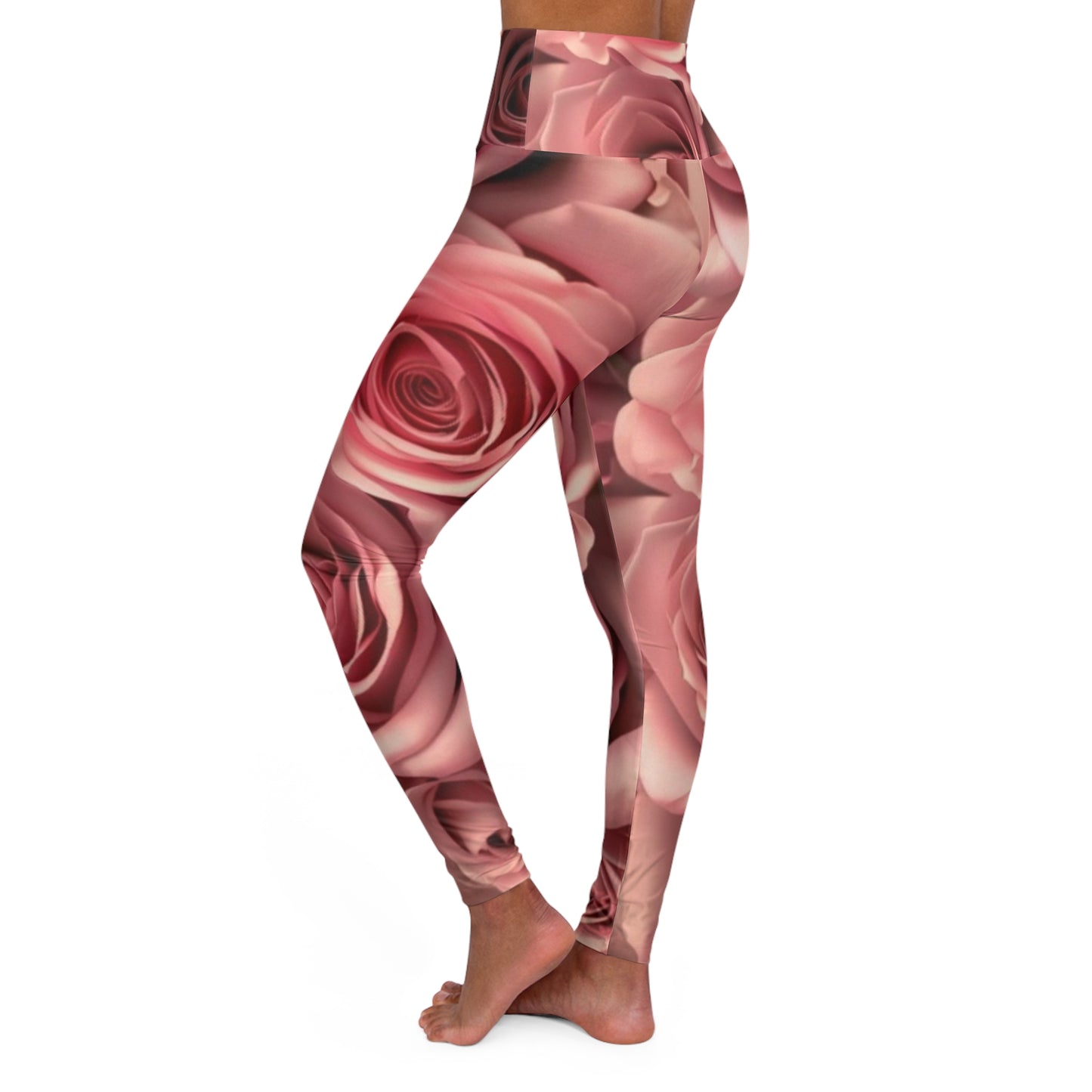 Pink Roses  Exercise Leggings