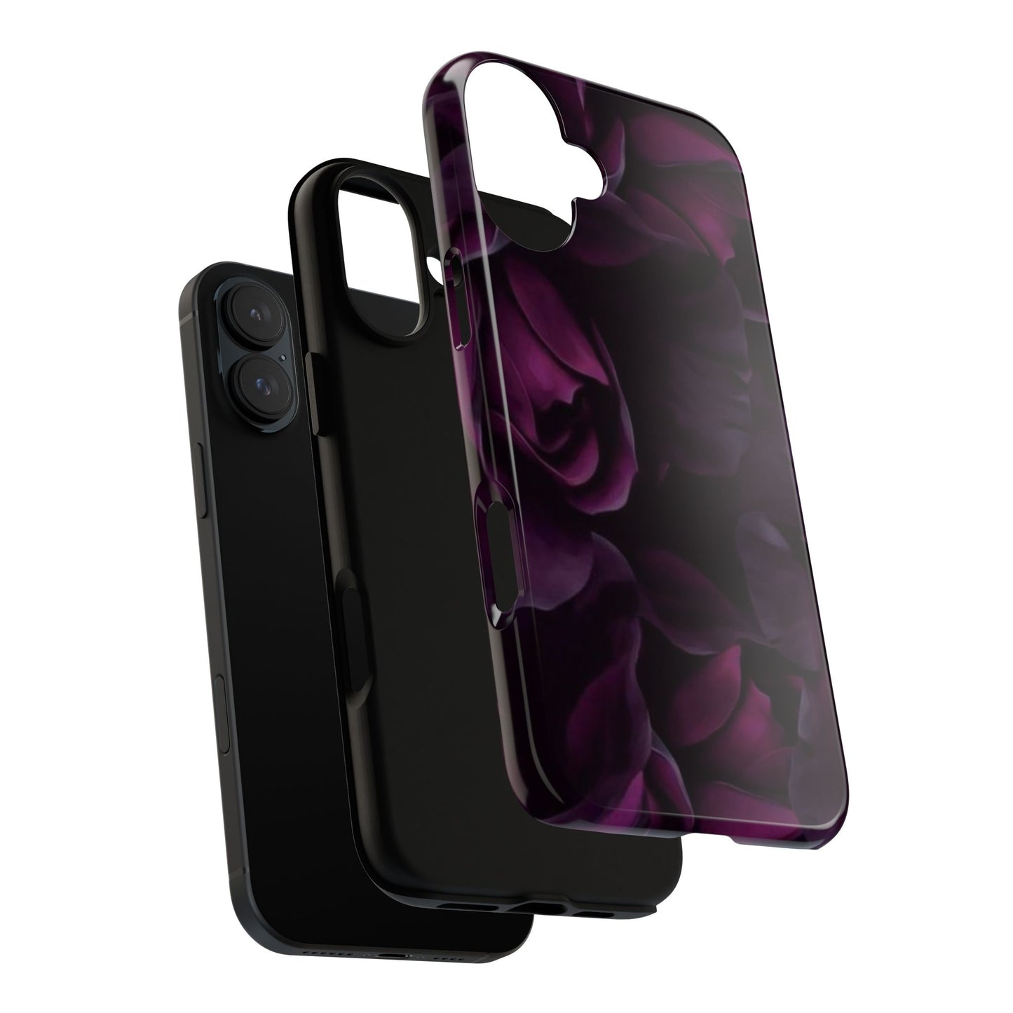 Dark Purple Floral Tough Phone Case