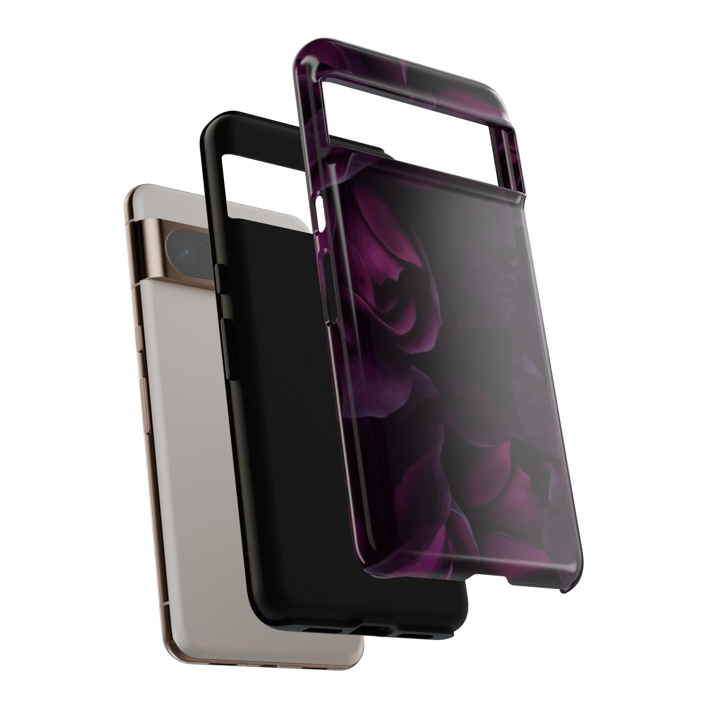 Dark Purple Floral Tough Phone Case