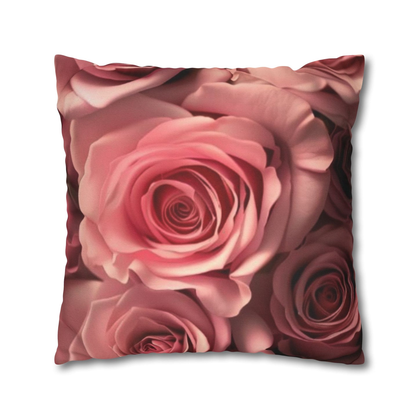 Pink Roses Square Pillowcase