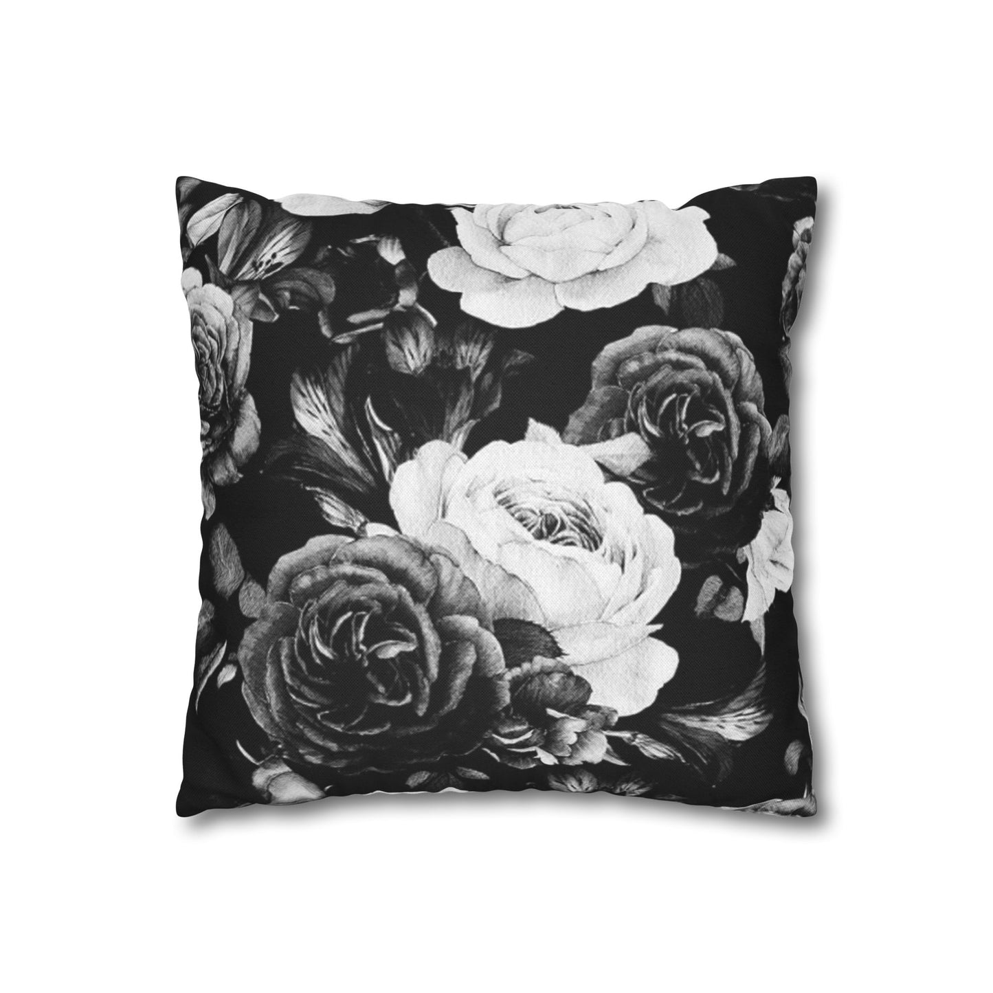 Black & White Floral Pillowcase