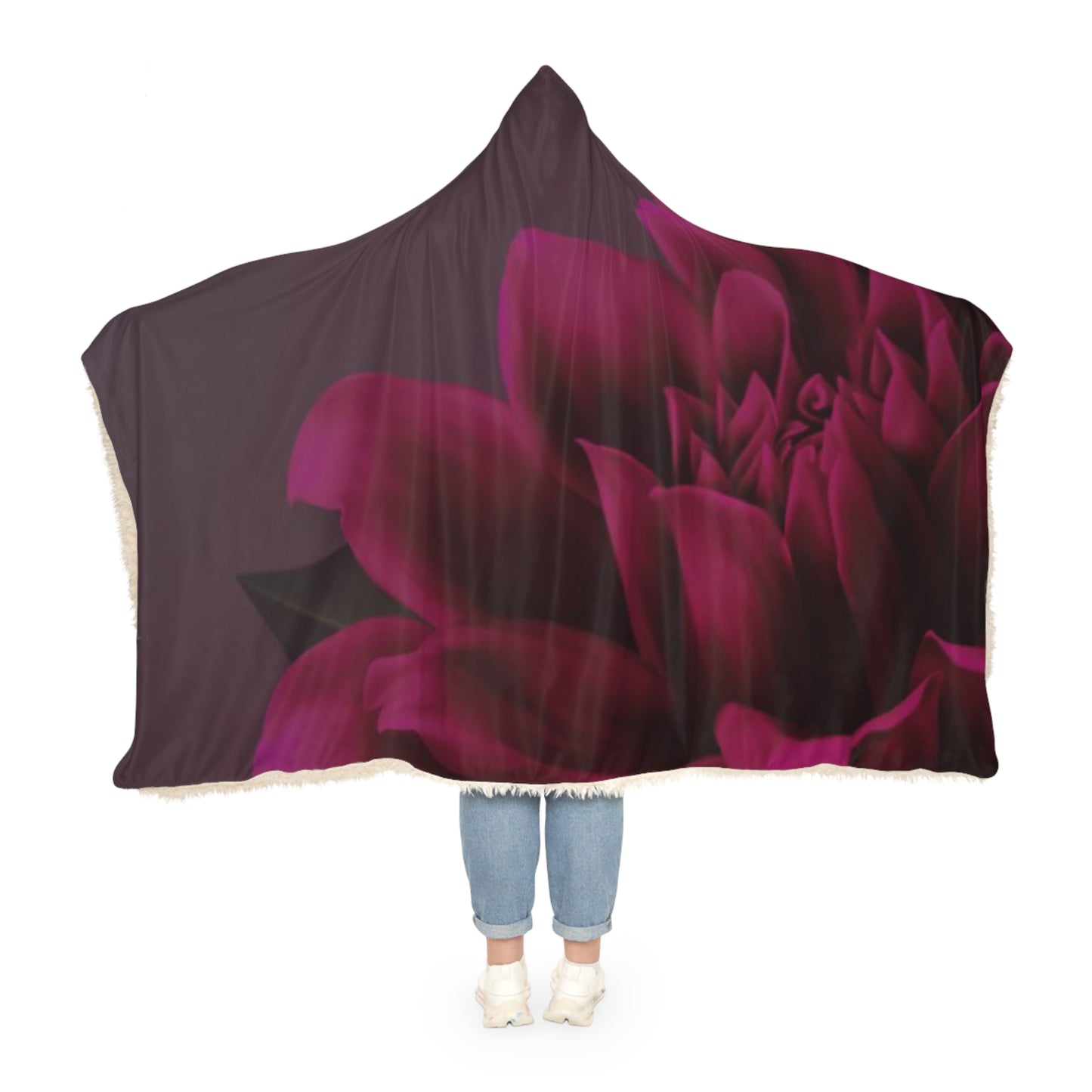 Magenta Dahlia Hood Blanket