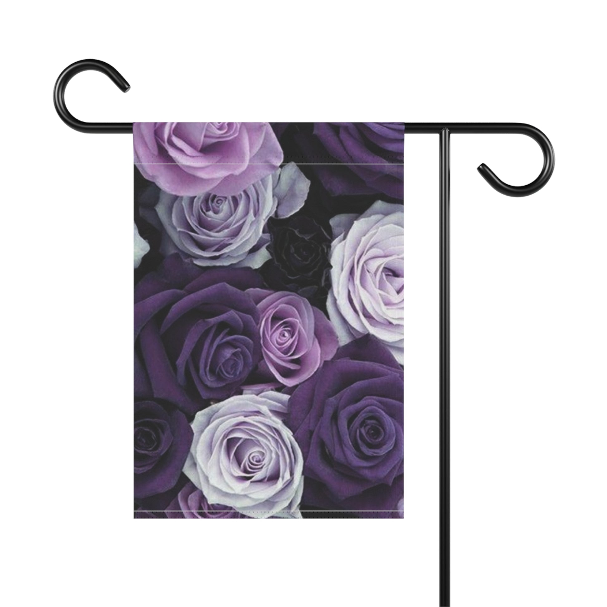 Purple Rose Floral Garden and House Banner – Graceful Outdoor Accent