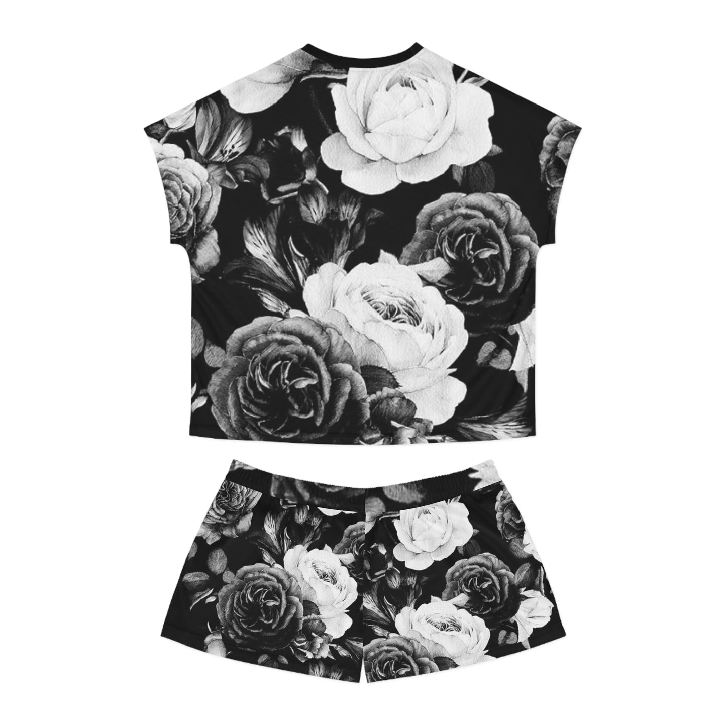 Black and White Floral Pajama Set