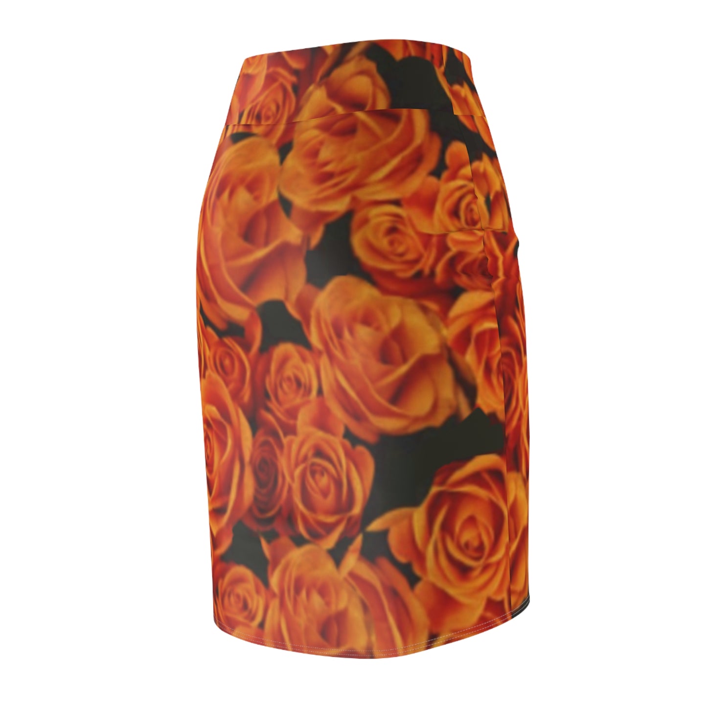 Orange Roses Floral Design Women's Pencil Skirt