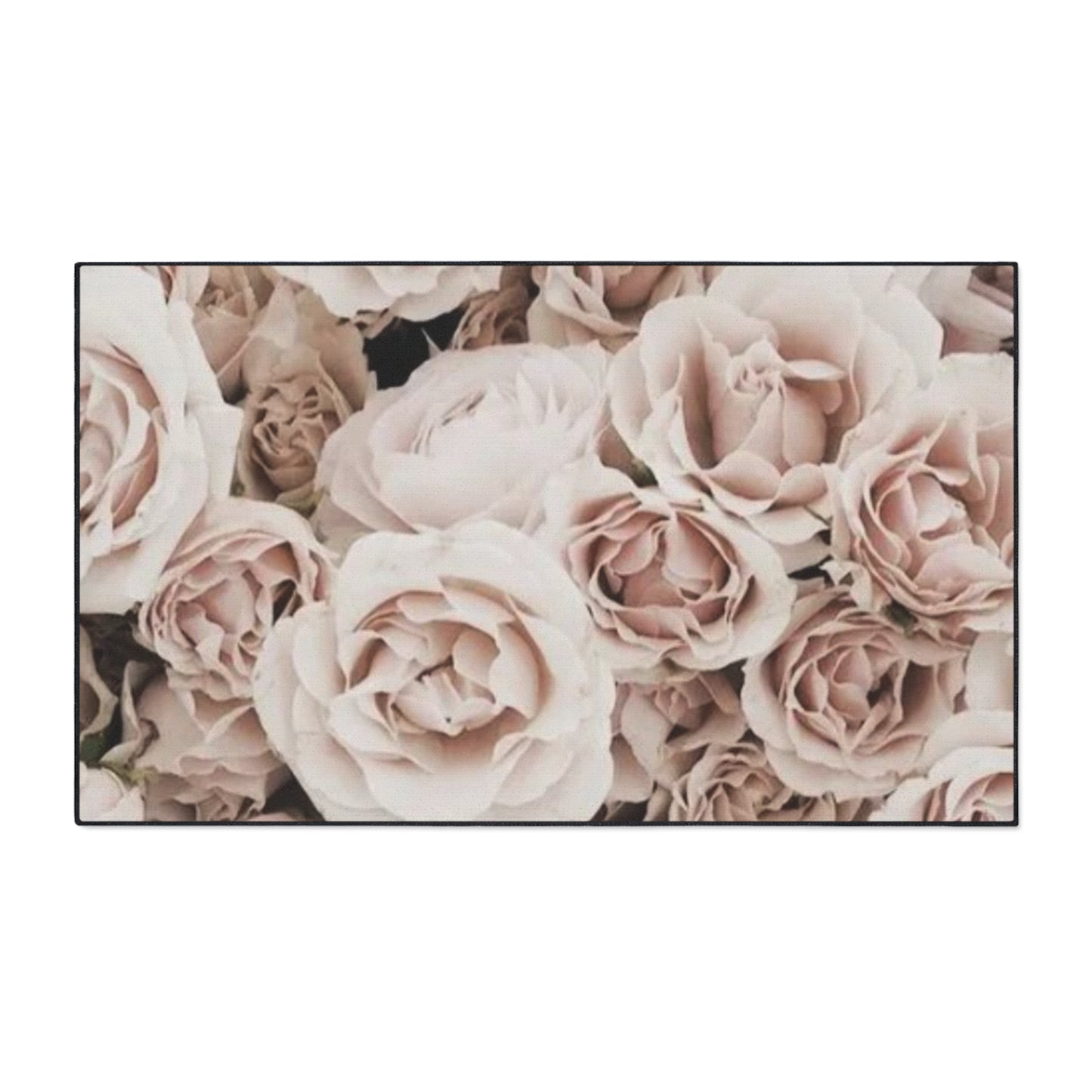 Heavy Duty Floral Floor Mat Light Pink | Non-Slip Decorative Rug