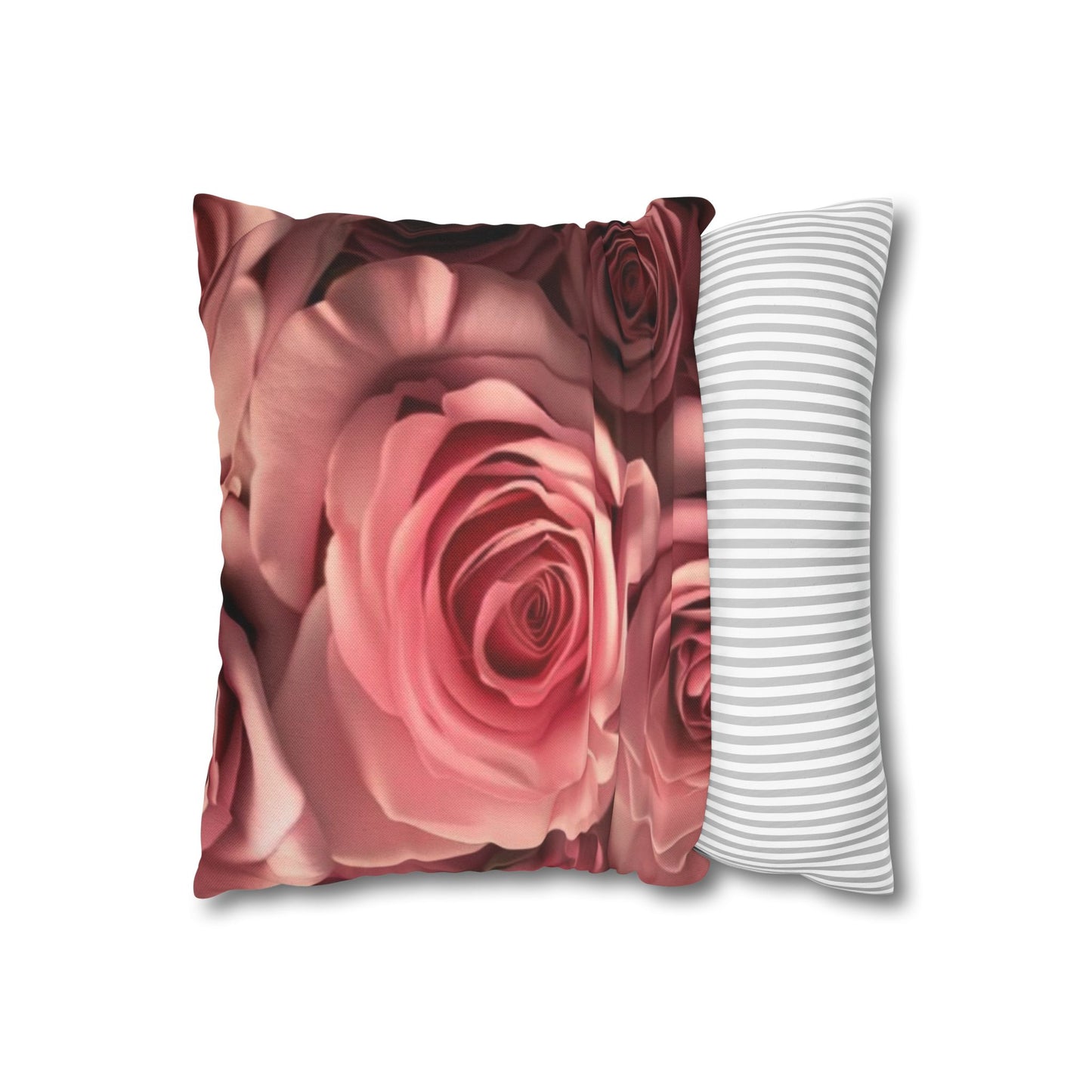 Pink Roses Square Pillowcase