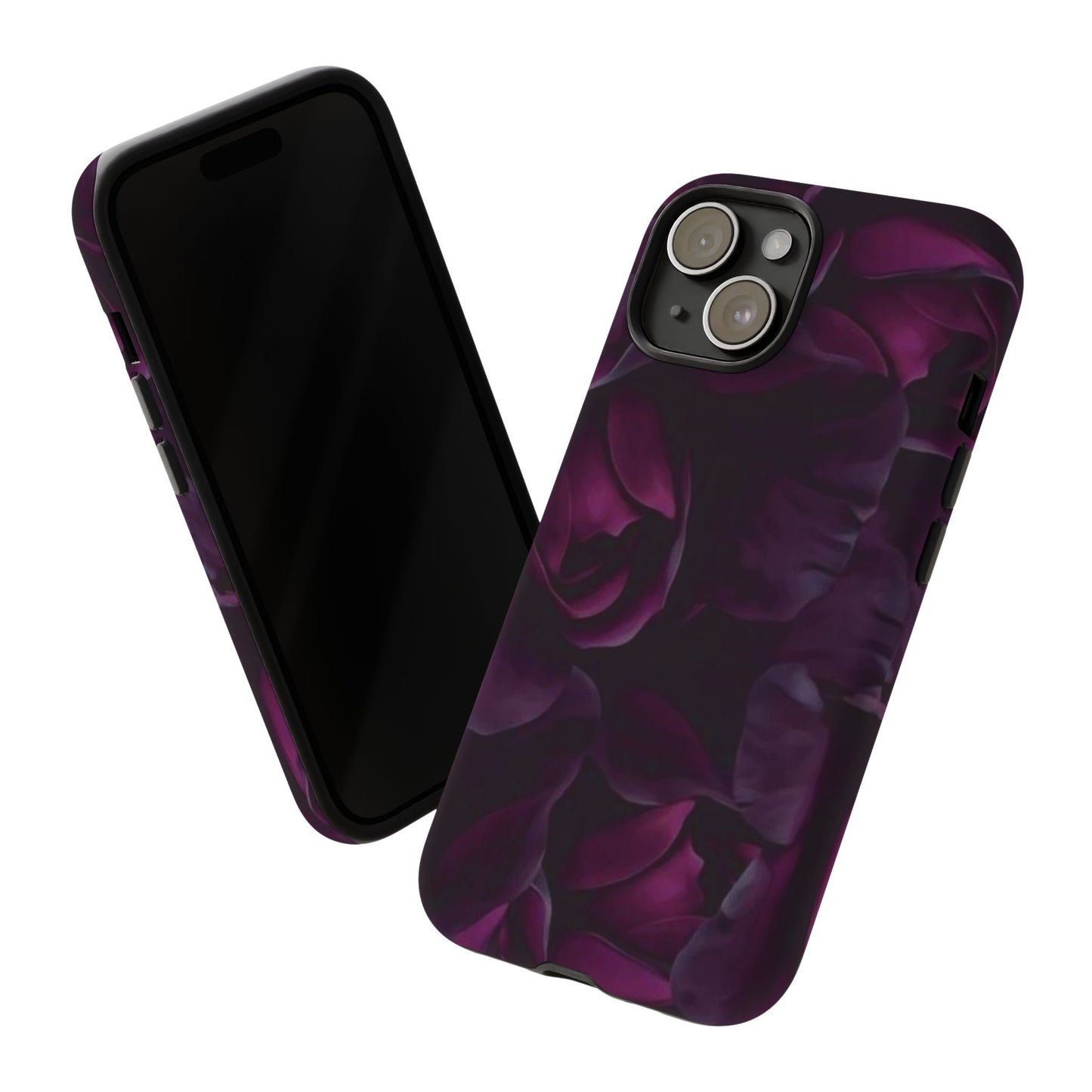 Dark Purple Floral Tough Phone Case