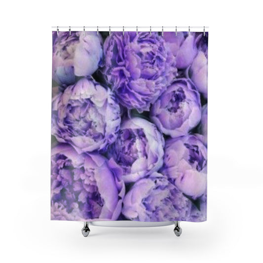 Purple Peony Floral Shower Curtain – Vibrant & Durable