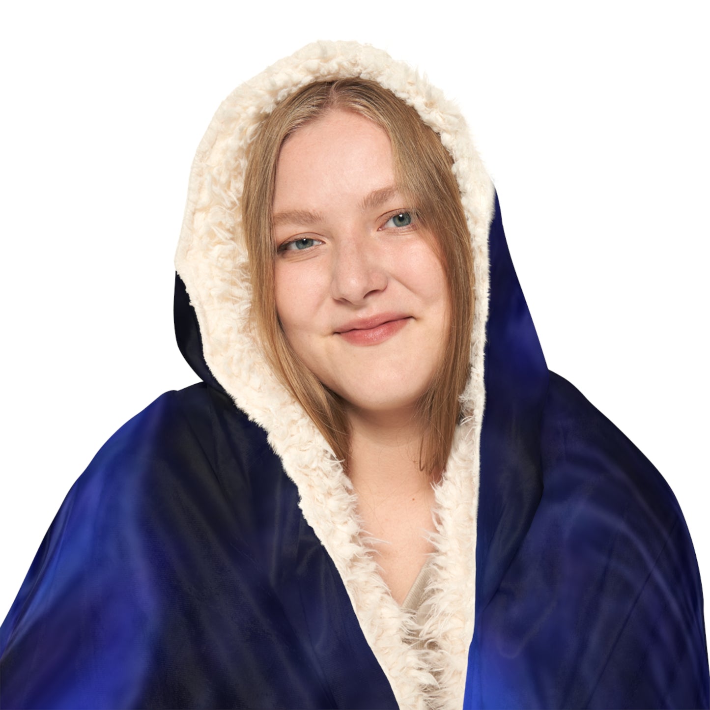 Dark Blue Roses Hood Blanket