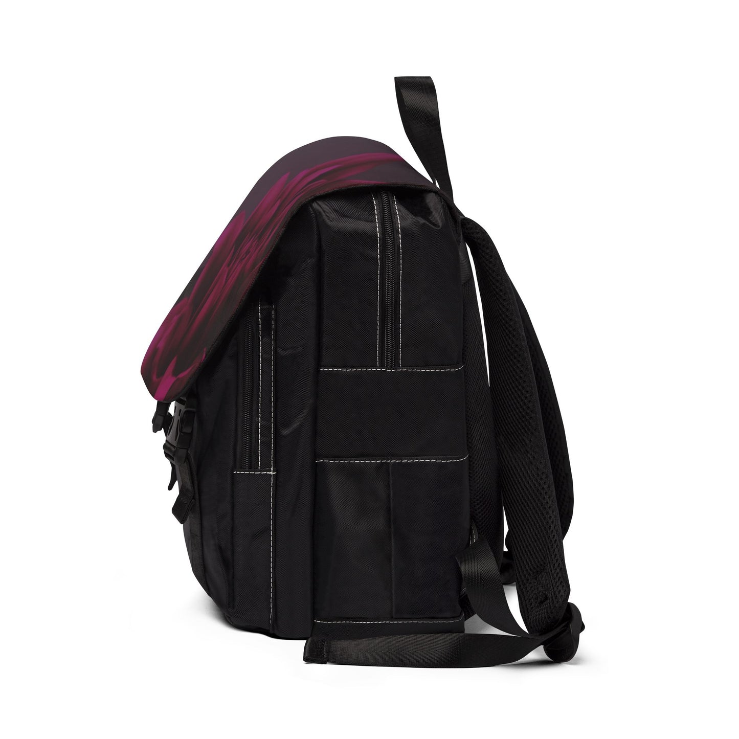 Magenta Dahlia Flap Backpack