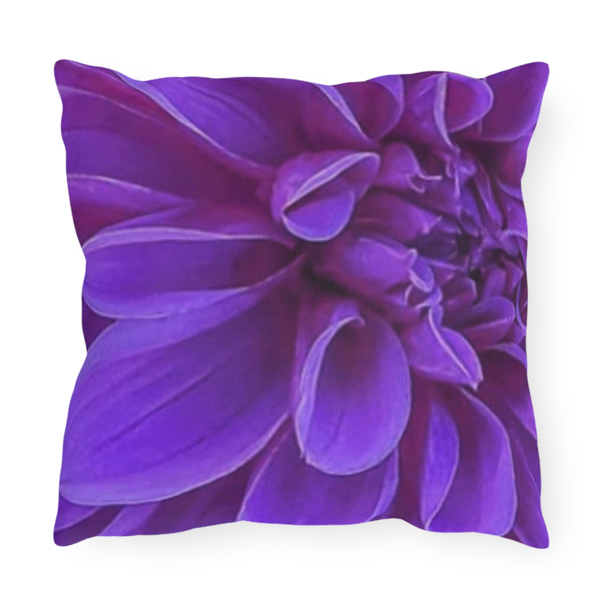  Purple Dahlia Floral Outdoor Pillow