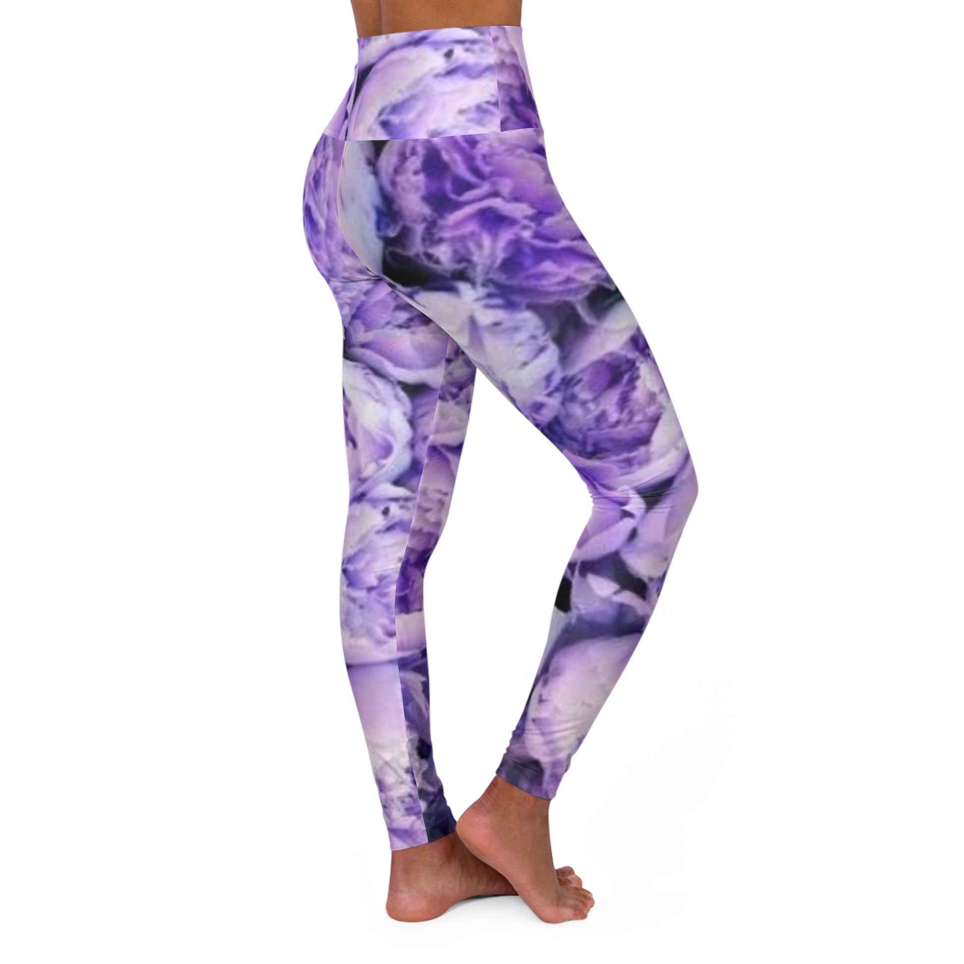 Purple Peony Floral Skinny Fit Legging for Gym
