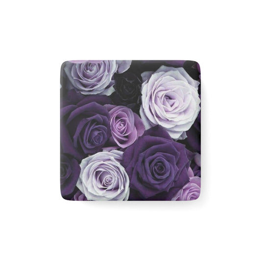 Purple Roses Floral Square Magnet – Floral Square Magnets

