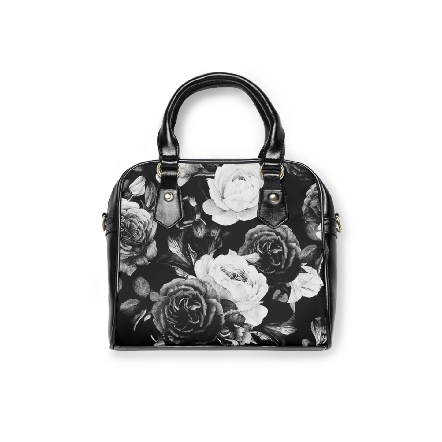 Black and White Floral Handbag