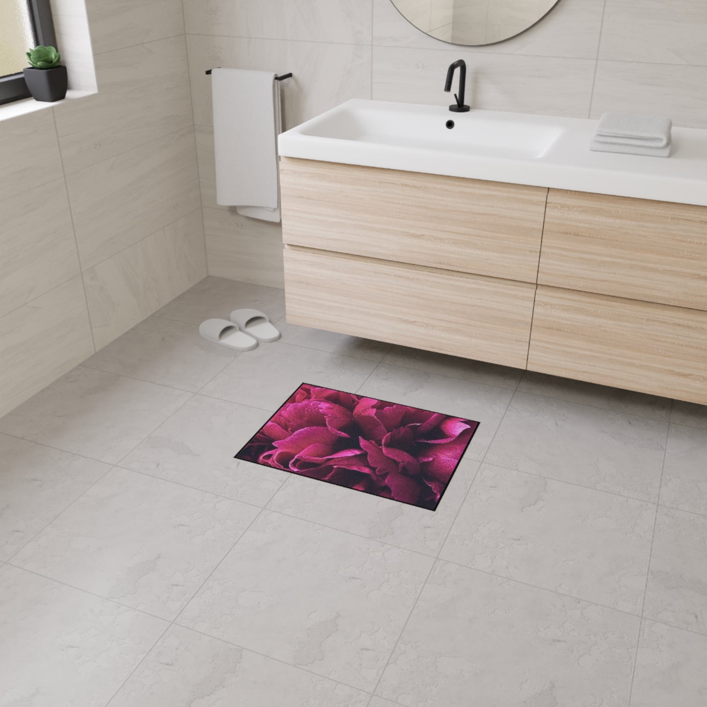 Magenta Floral Heavy Duty Floor Mat