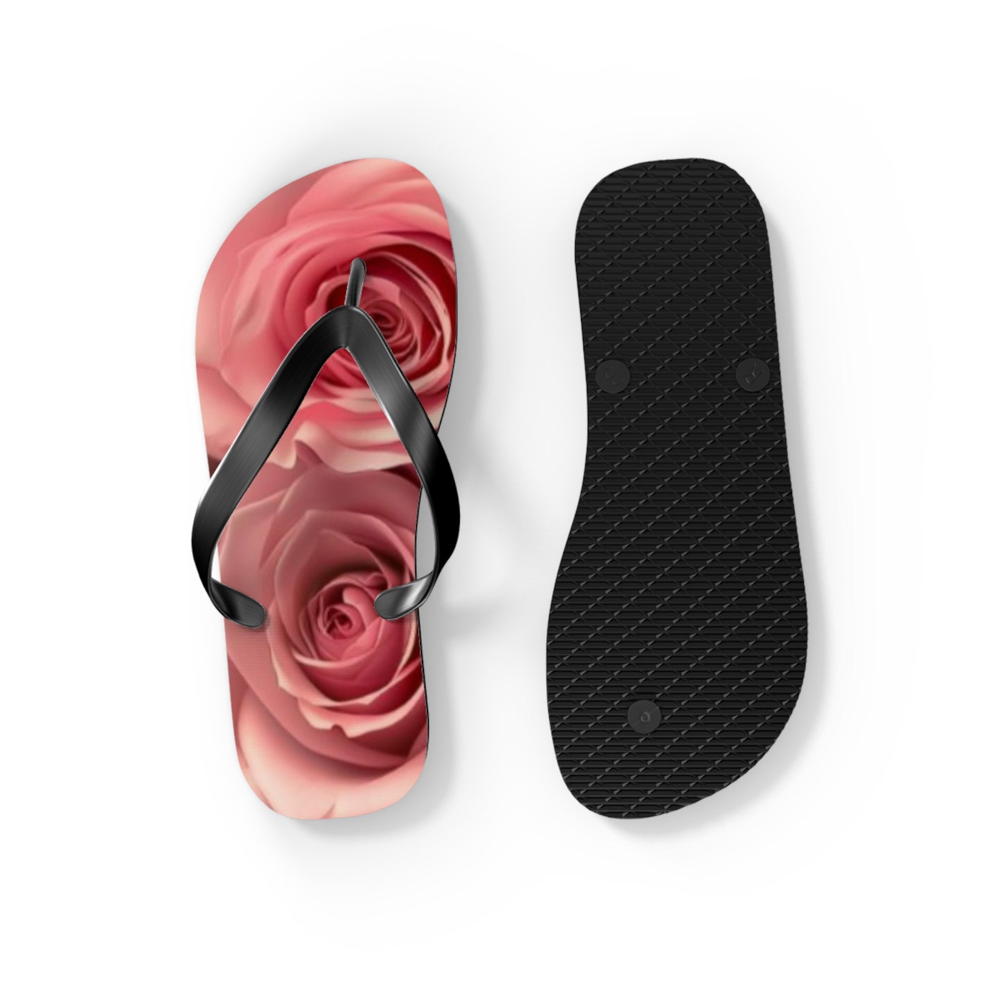 Pink Roses Flip Flops