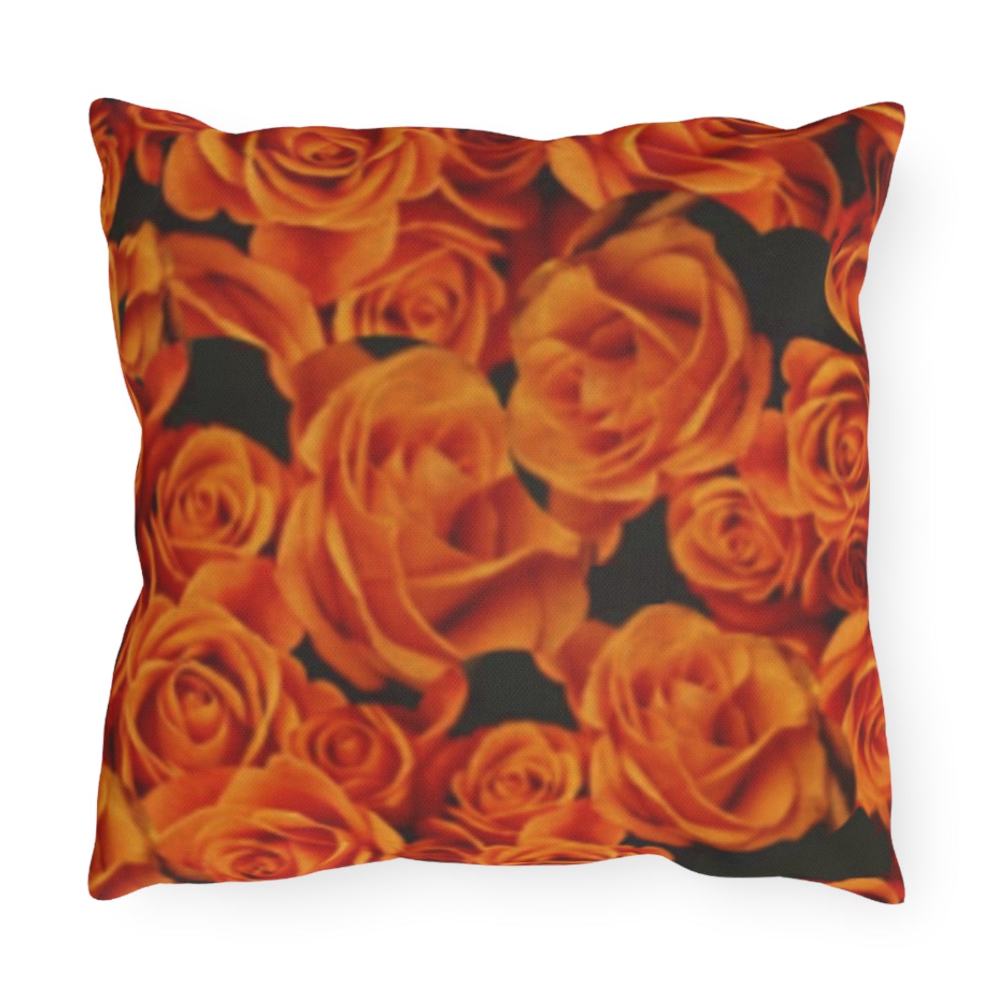 Orange Roses Outdoor Pillow