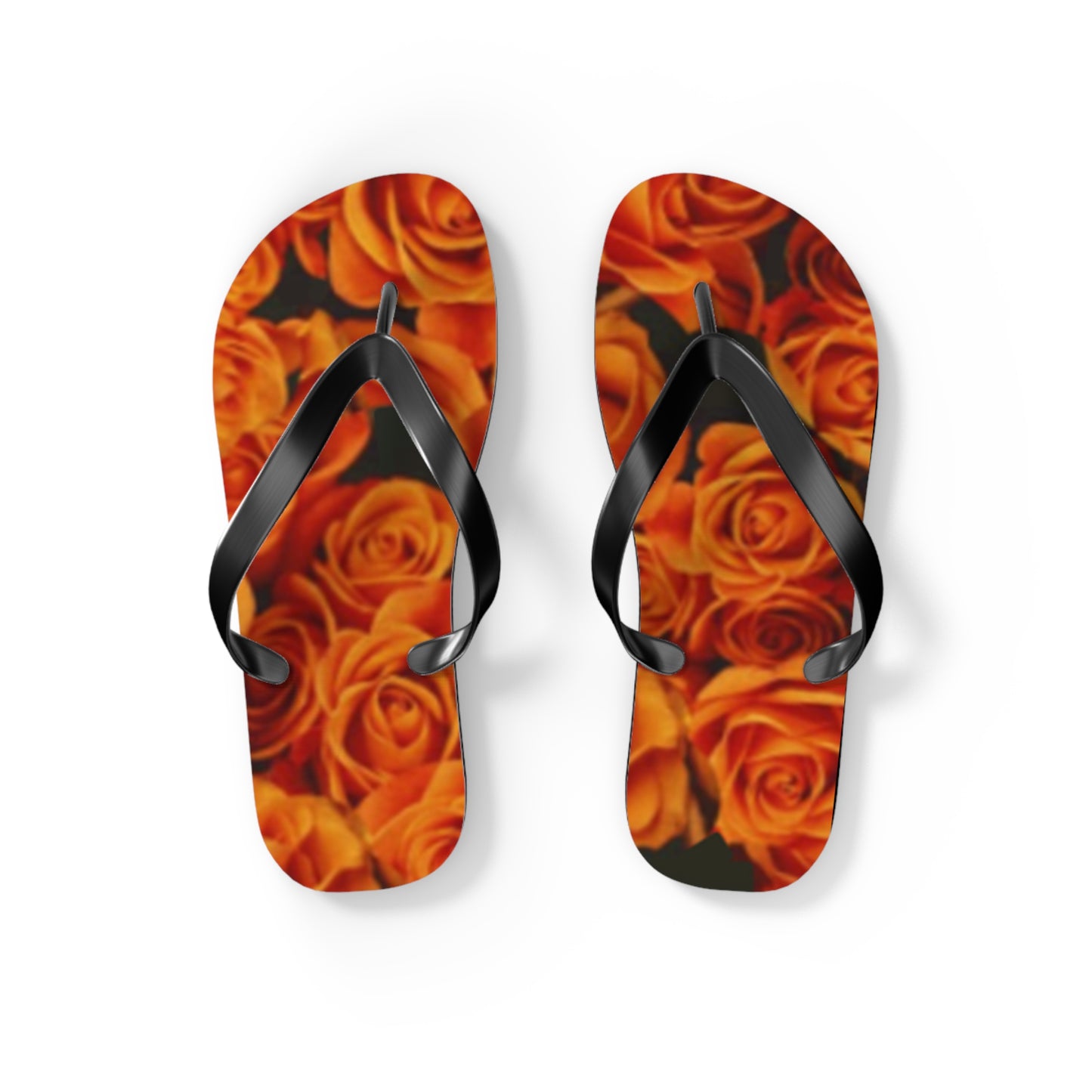 Orange Roses Flip Flops