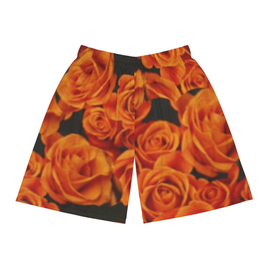 Orange Roses Basketball Shorts