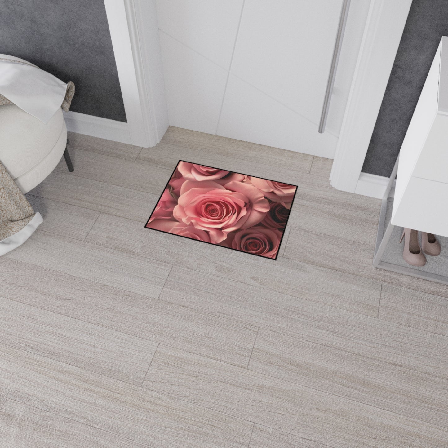 Pink Roses Heavy Duty Floor Mat
