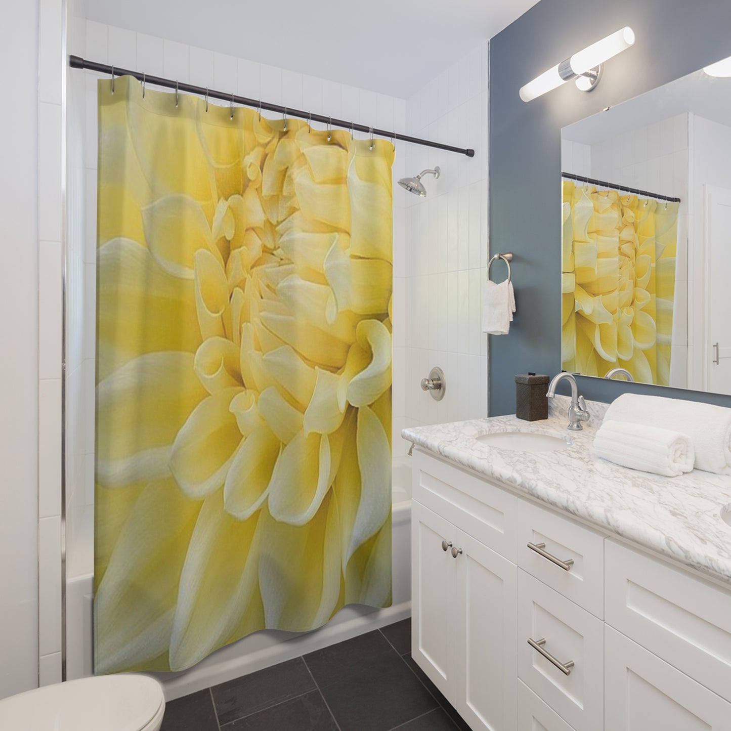 Yellow Dahlia Shower Curtain