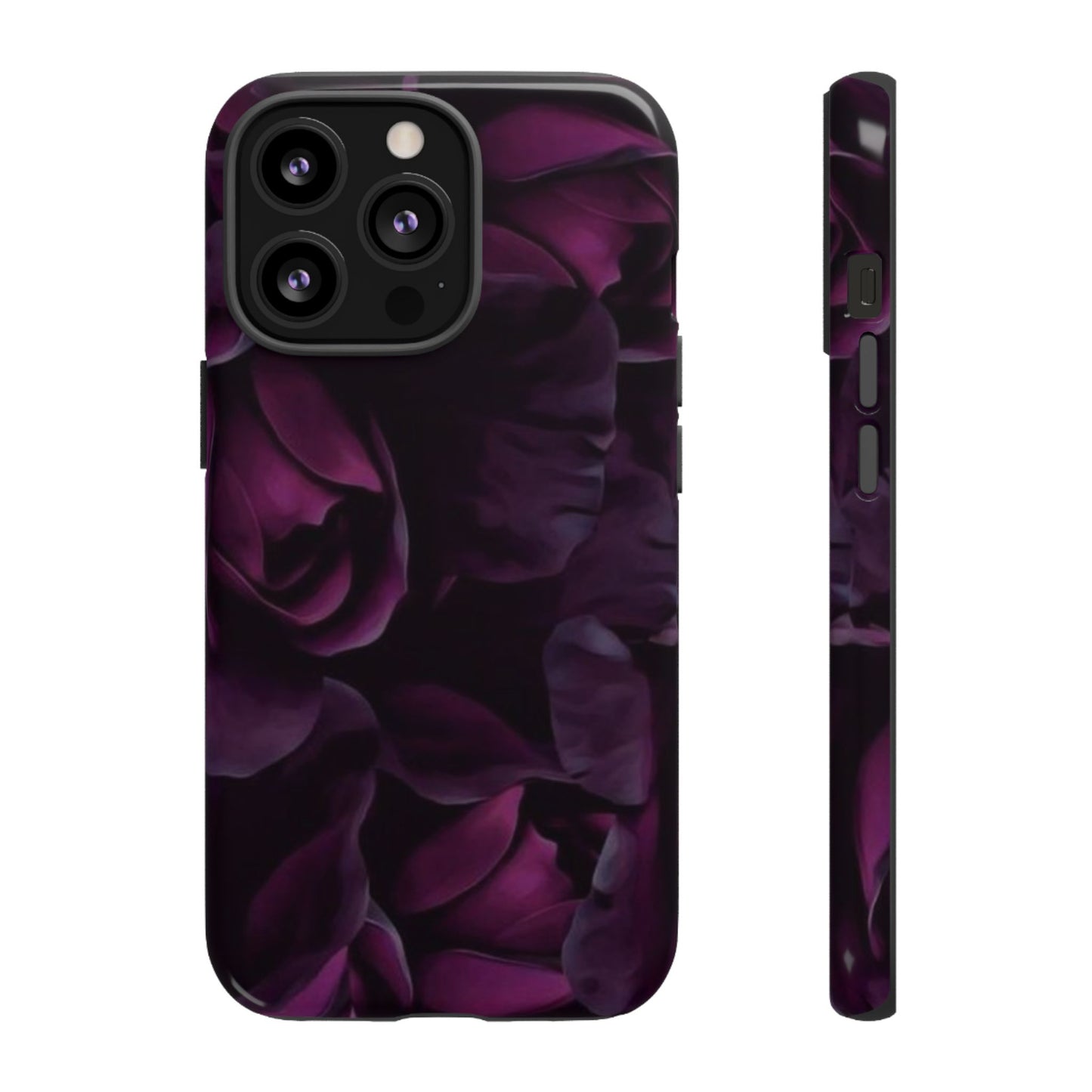Dark Purple Floral Tough Phone Case