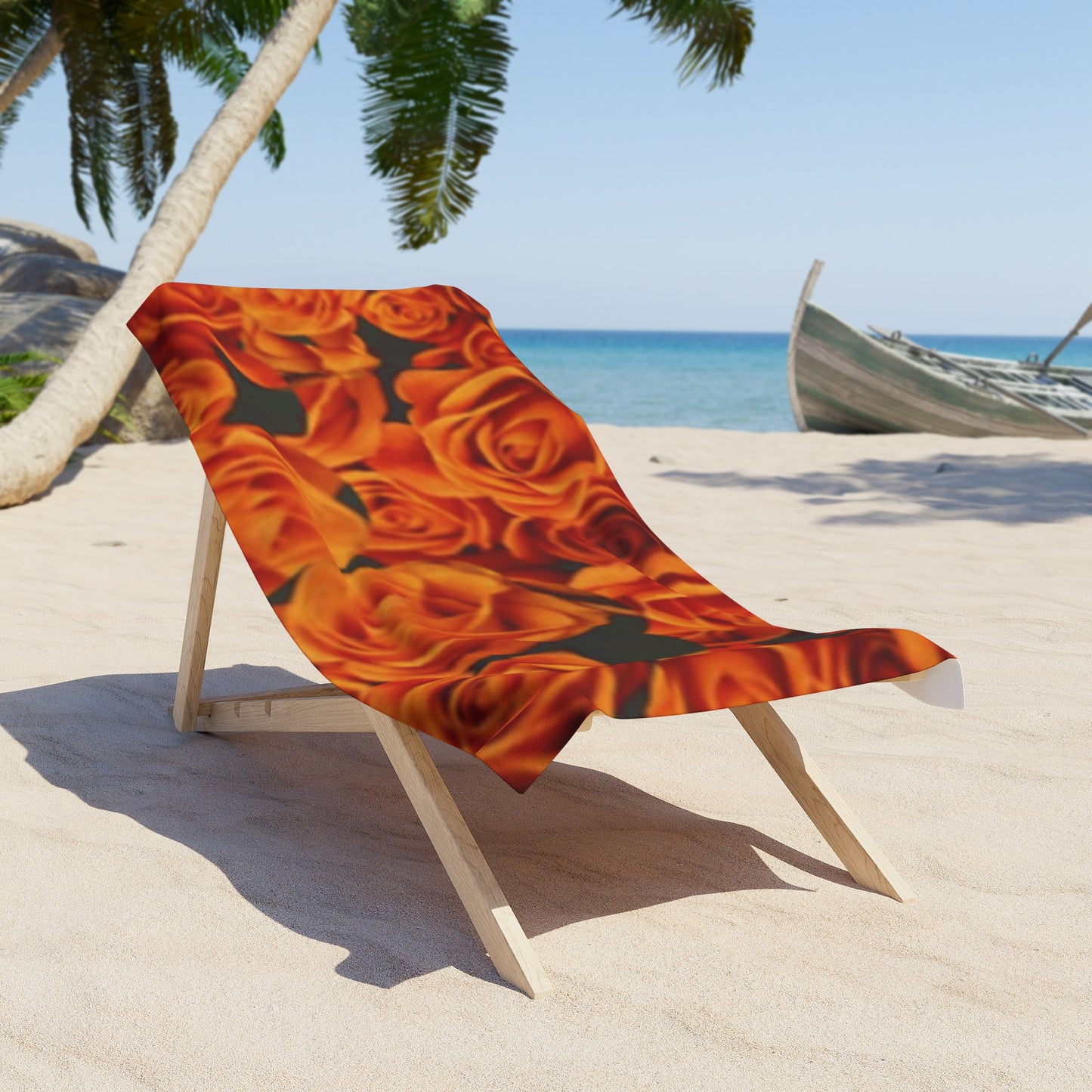 Orange Roses Beach Towel