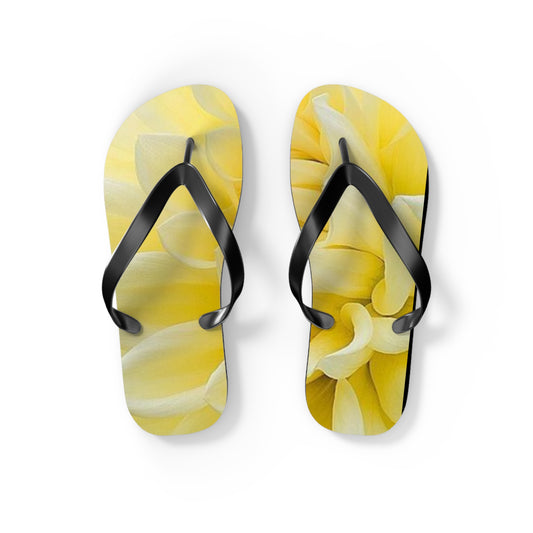 Yellow Dahlia Flip Flops