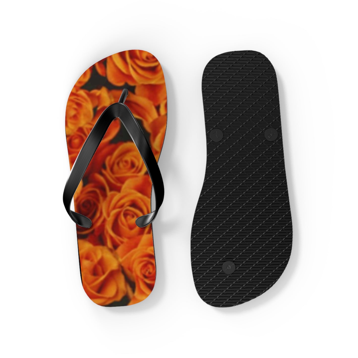 Orange Roses Flip Flops